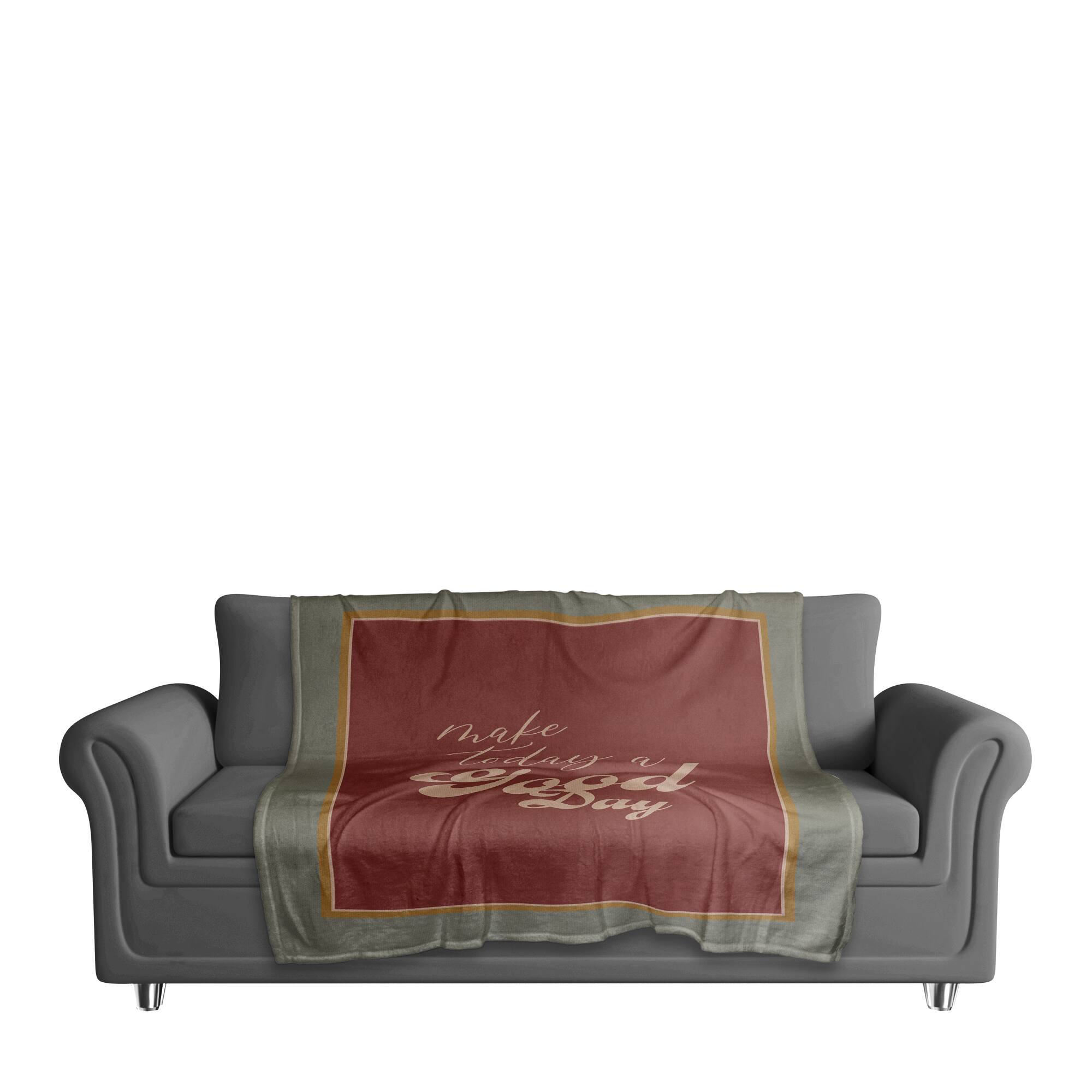 Make Today a Good Day Coral Fleece Throw Blanket